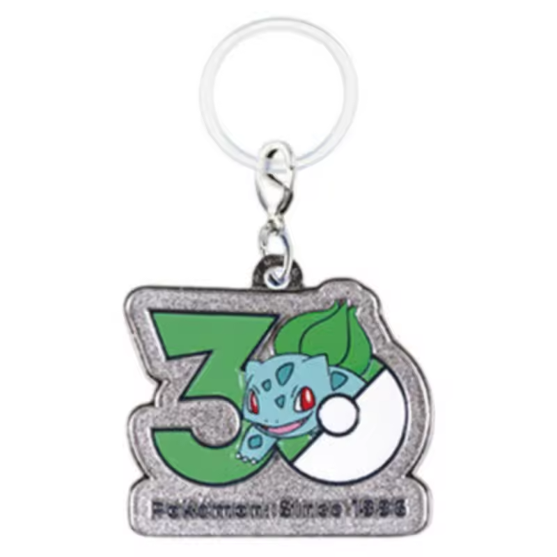 Pokemon 30th Anniversary Kanto Starters Metal Charm Mascot