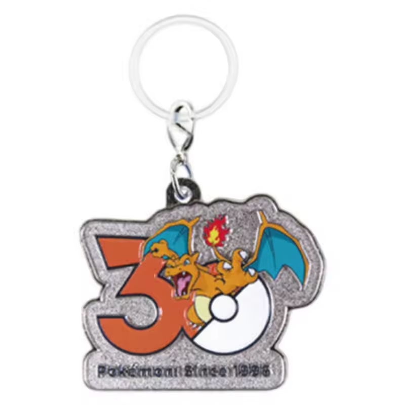 Pokemon 30th Anniversary Kanto Starters Metal Charm Mascot
