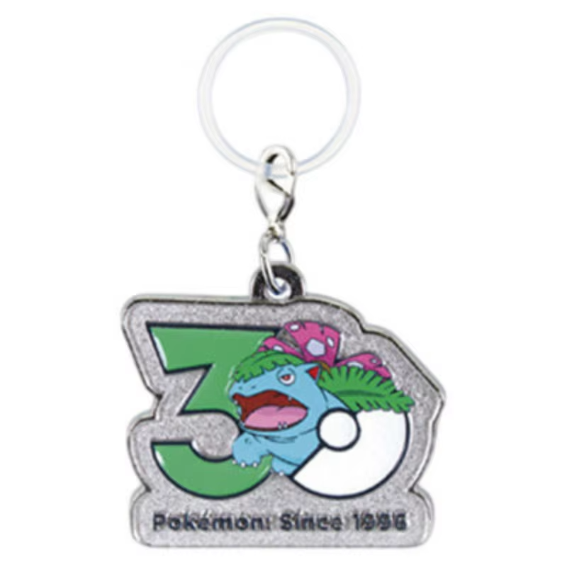 Pokemon 30th Anniversary Kanto Starters Metal Charm Mascot