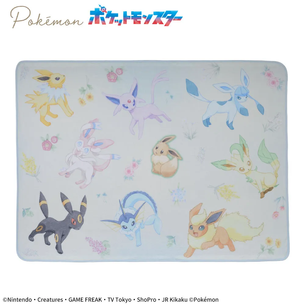 Pokemon Eevee & Eeveelutions Blanket with Drawstring Bag Sega Platinum Zakka