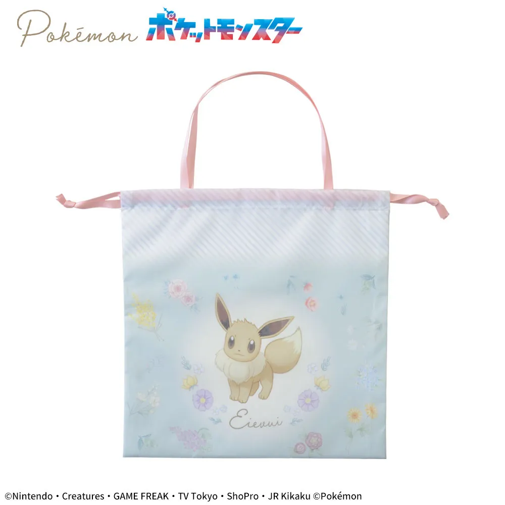 Pokemon Eevee & Eeveelutions Blanket with Drawstring Bag Sega Platinum Zakka