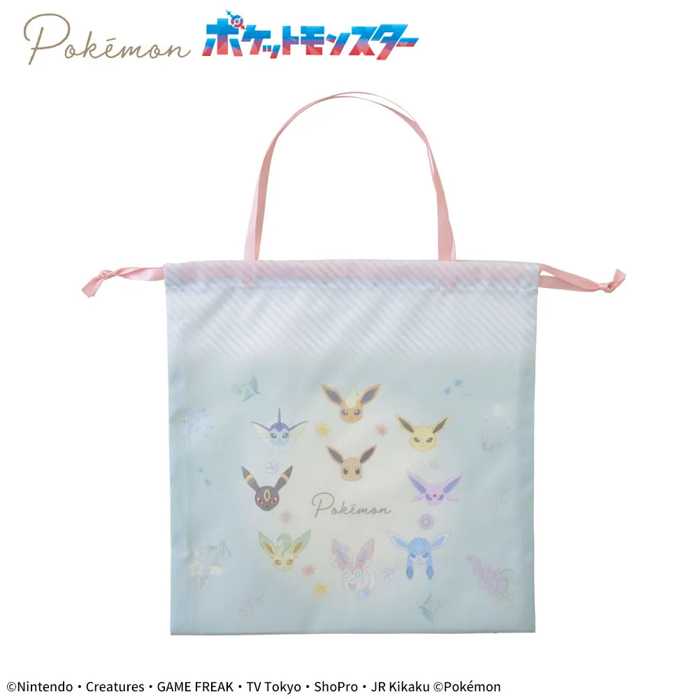 Pokemon Eevee & Eeveelutions Blanket with Drawstring Bag Sega Platinum Zakka