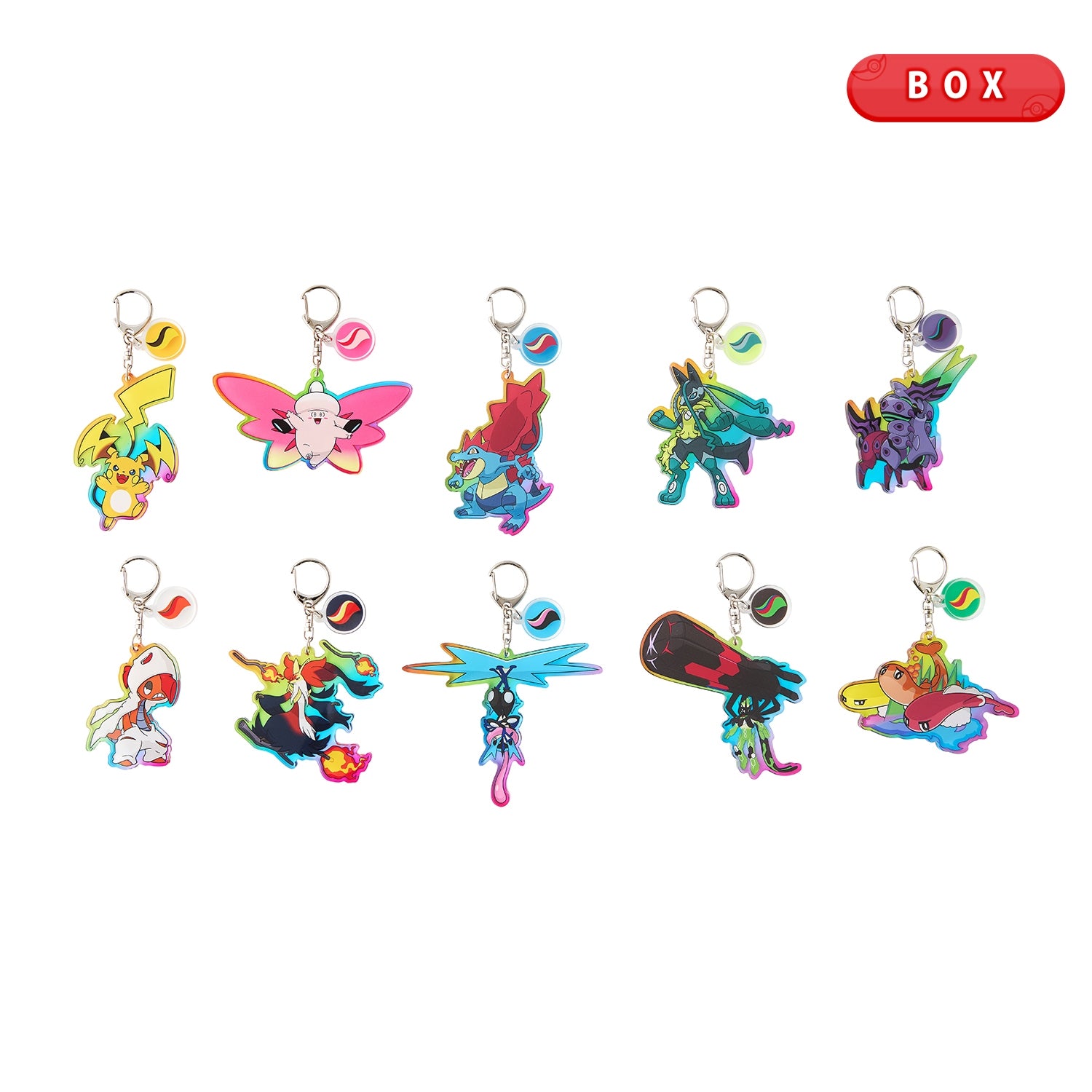 Pokemon Mega Evolution & Mega Stone Acrylic Keychain Set 3