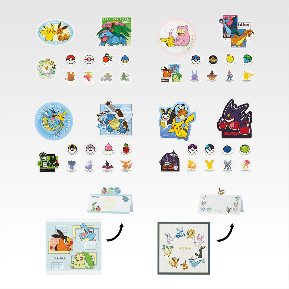 Pokemon Mega Evolution Stationary & Sticker Set Ichiban Kuji H Prize Let's Go For A Walk