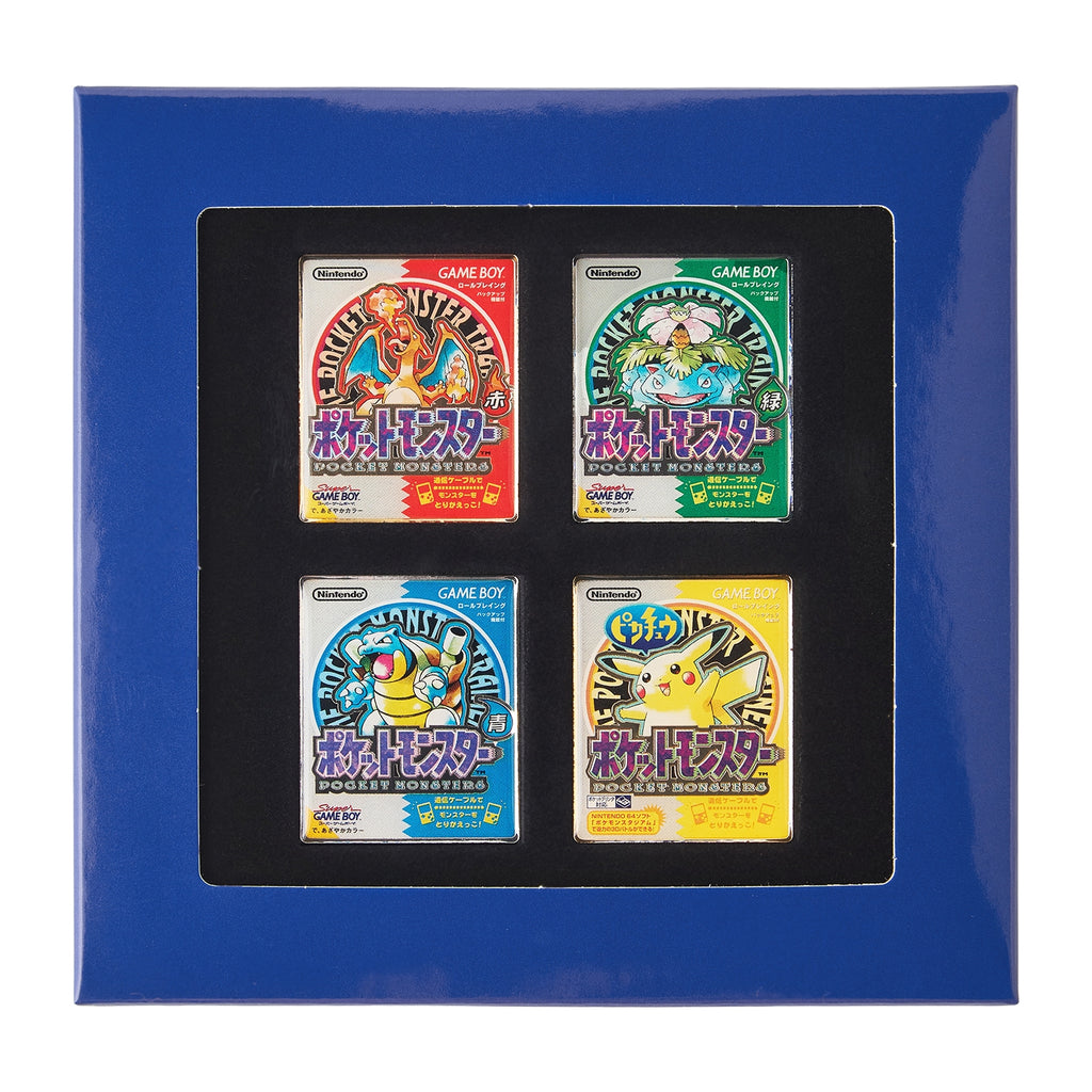 Pokemon Japan Package Pins: Pokémon Red, Green, Blue, and Yellow