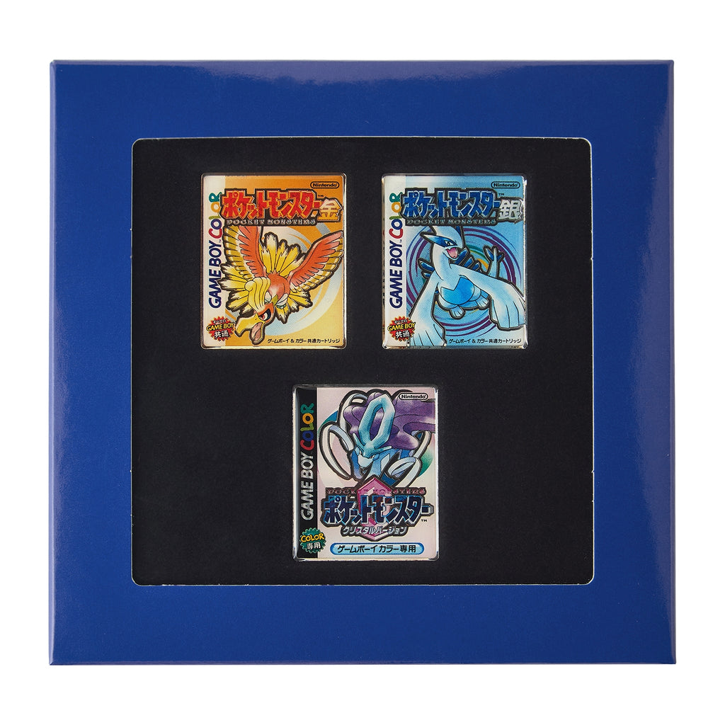 Pokemon Japan Package Pins: Pokémon Gold, Silver, and Crystal Versions