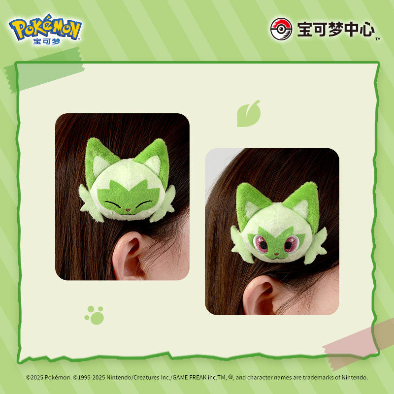 Sprigatito New Leaf Meow Plush Hair Clip Set