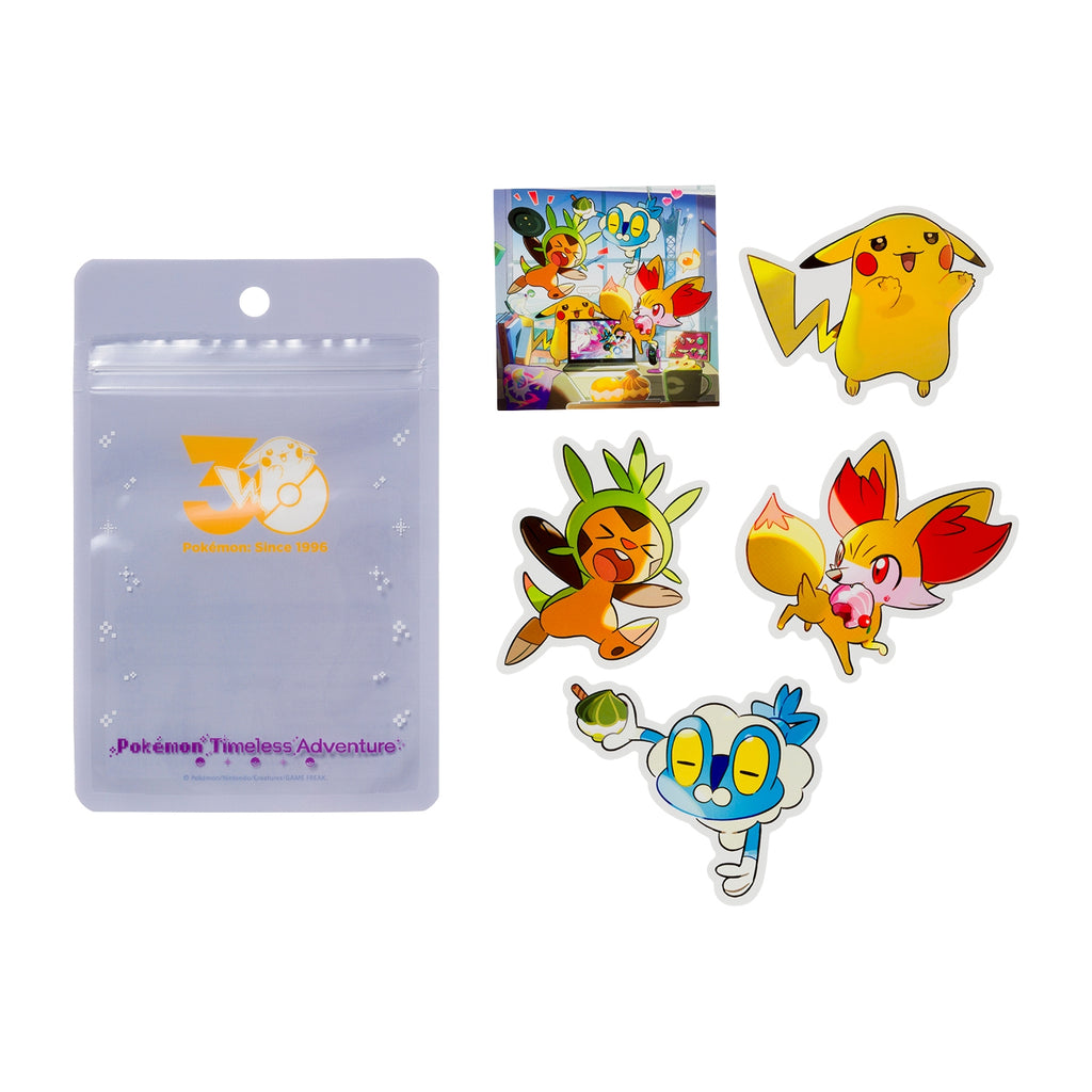 Pokemon Timeless Adventure 30th Anniversary Sticker Keychain Set