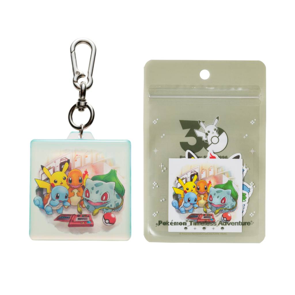 Pokemon Timeless Adventure 30th Anniversary Sticker Keychain Set