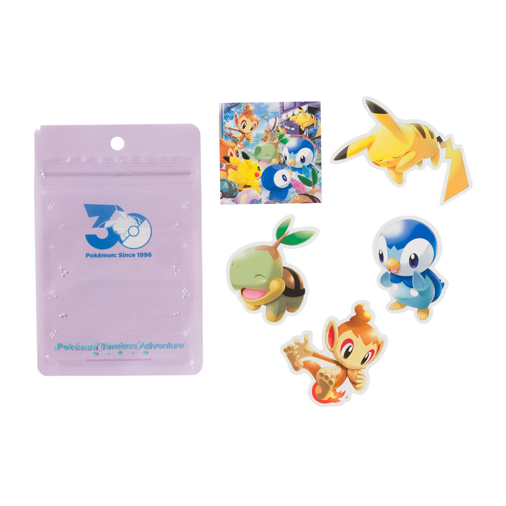 Pokemon Timeless Adventure 30th Anniversary Sticker Keychain Set