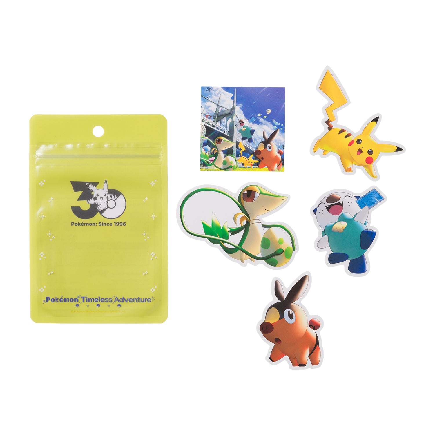 Pokemon Timeless Adventure 30th Anniversary Sticker Keychain Set