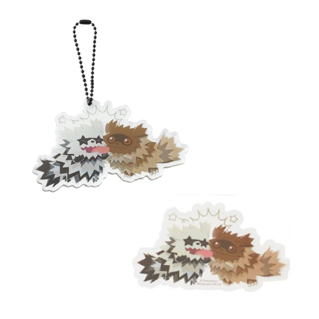 Zigzagoon & Galarian Zigzagoon Acrylic Keychain Pokemon Japan